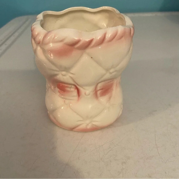 Vintage Japan floral line baby girls ‎ ceramic shoe planter - Picture 3 of 9